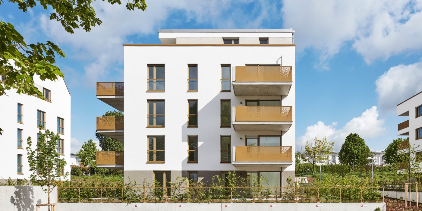 MFH, Caerphillystr., Am Sonnenberg, WBL Wohnungsbau Ludwigsburg GmbH, ARP Architekten, Fair-Wohnen-Modell, NaWoh Qualitätssiegel 2020, Nachhaltiger Wohnungsbau, KfW-Energieeffizienzhaus 55, Poroton-Systemzubehör, WDF