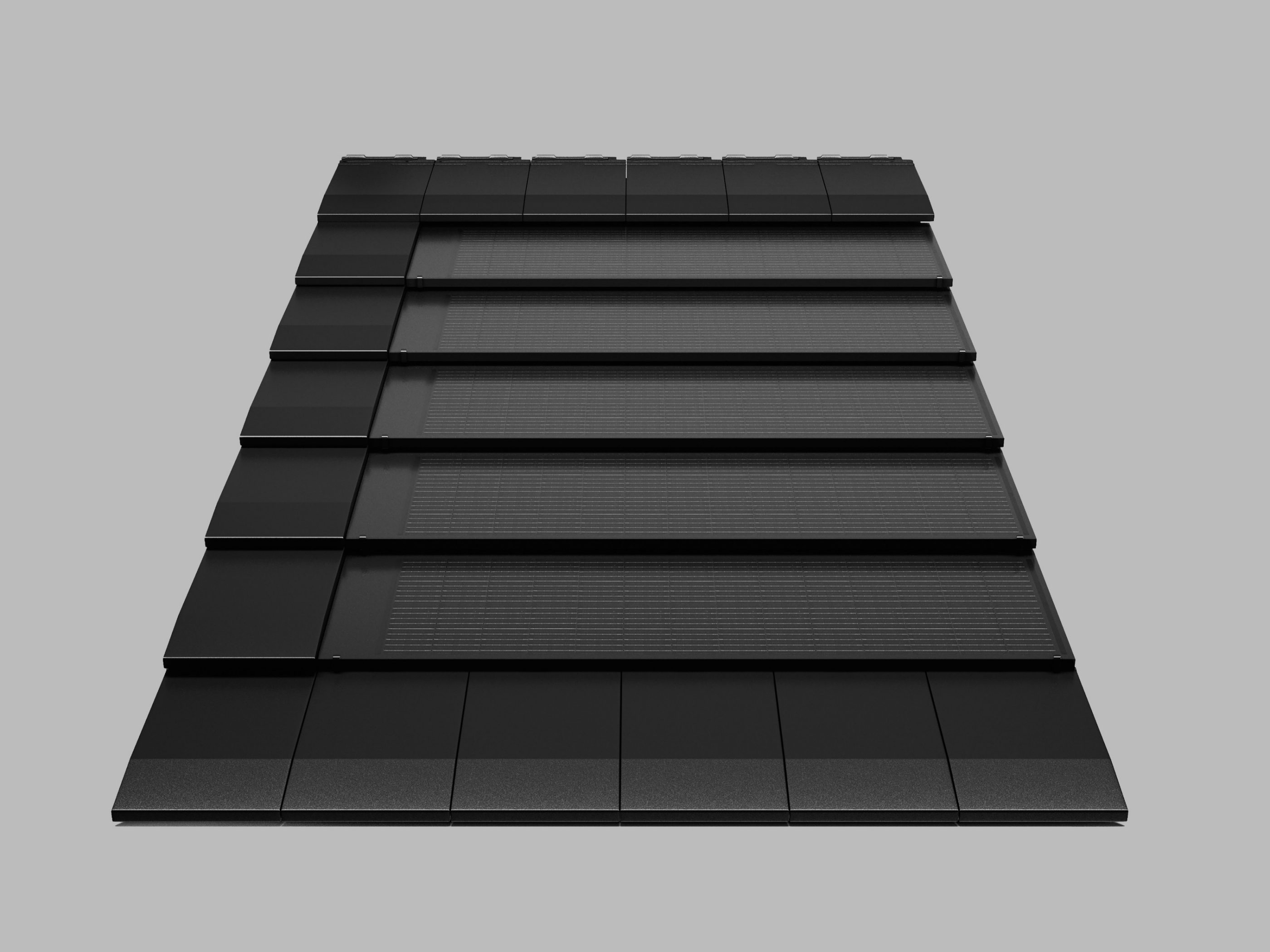 BIPV - Dachziegel, Panels Hintergrund grau