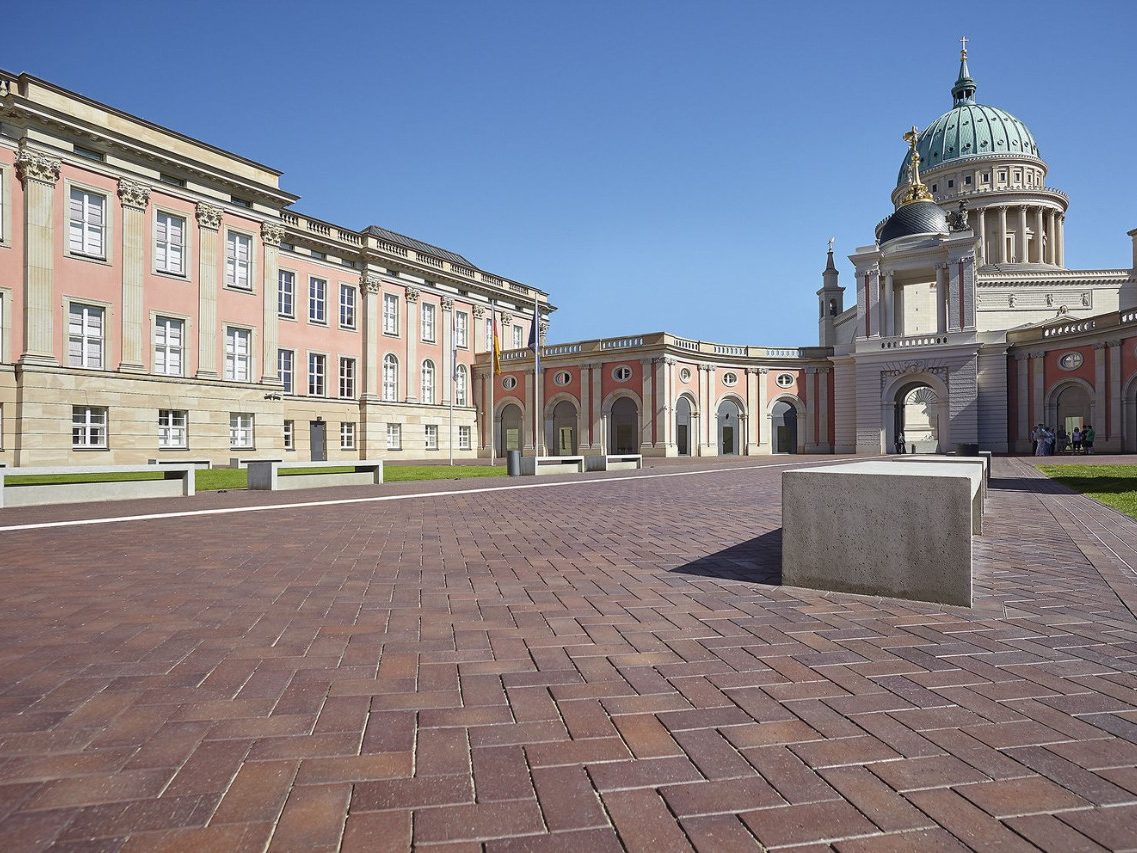 Benches, state parliament, building, castle, potsdam