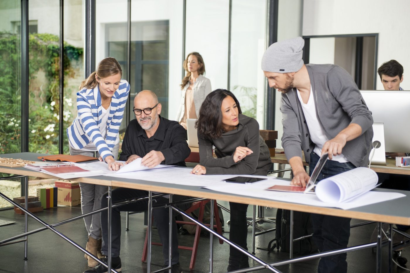 Architects collaborating in their office