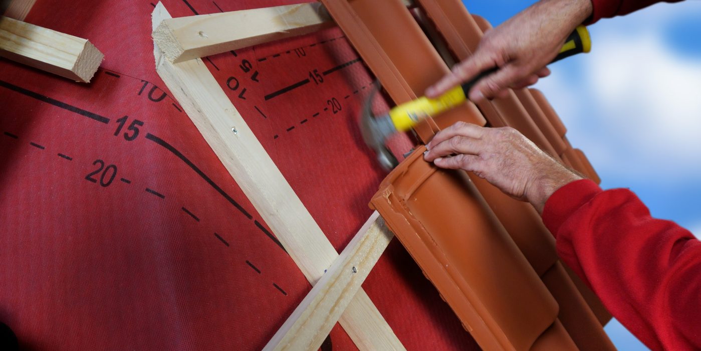 Assembling Koramic ceramic roof tiles.  Technique and installation Koramic ceramic roof tiles helppieces and accessories.