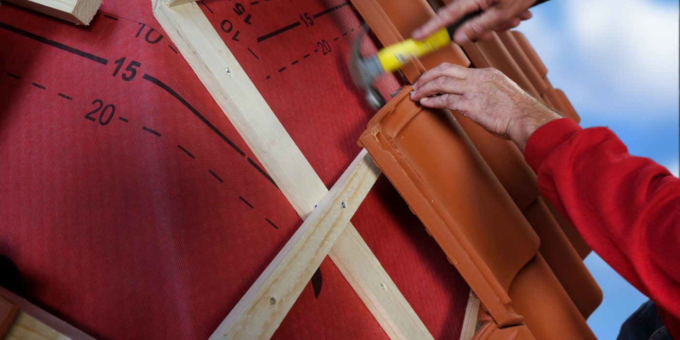 Assembling Koramic ceramic roof tiles.  Technique and installation Koramic ceramic roof tiles helppieces and accessories.