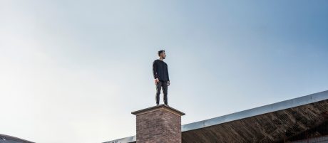 Man practicing parkour in the city