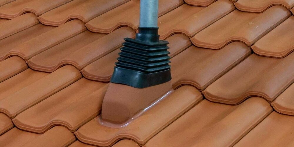 Antennendurchgangsziegel mit Gummimanschette