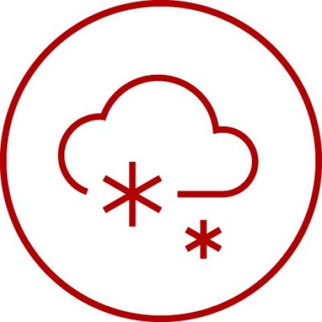 Weather icon for snow, snowfall, cloud with snowflake, winter