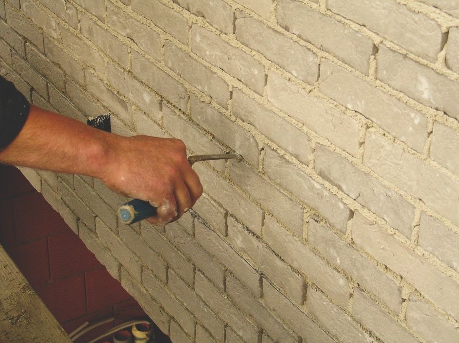 Traditional format: scrape out the joint and finish off