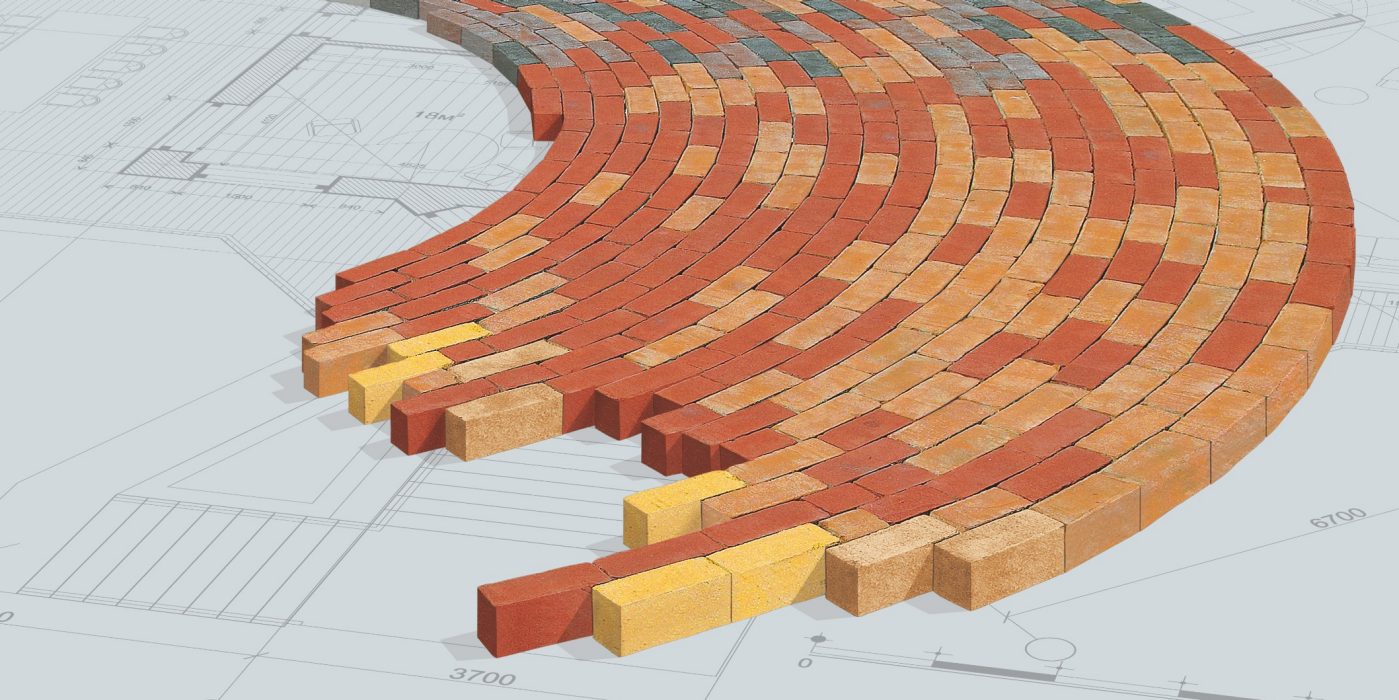 Penter paver surface on technical background