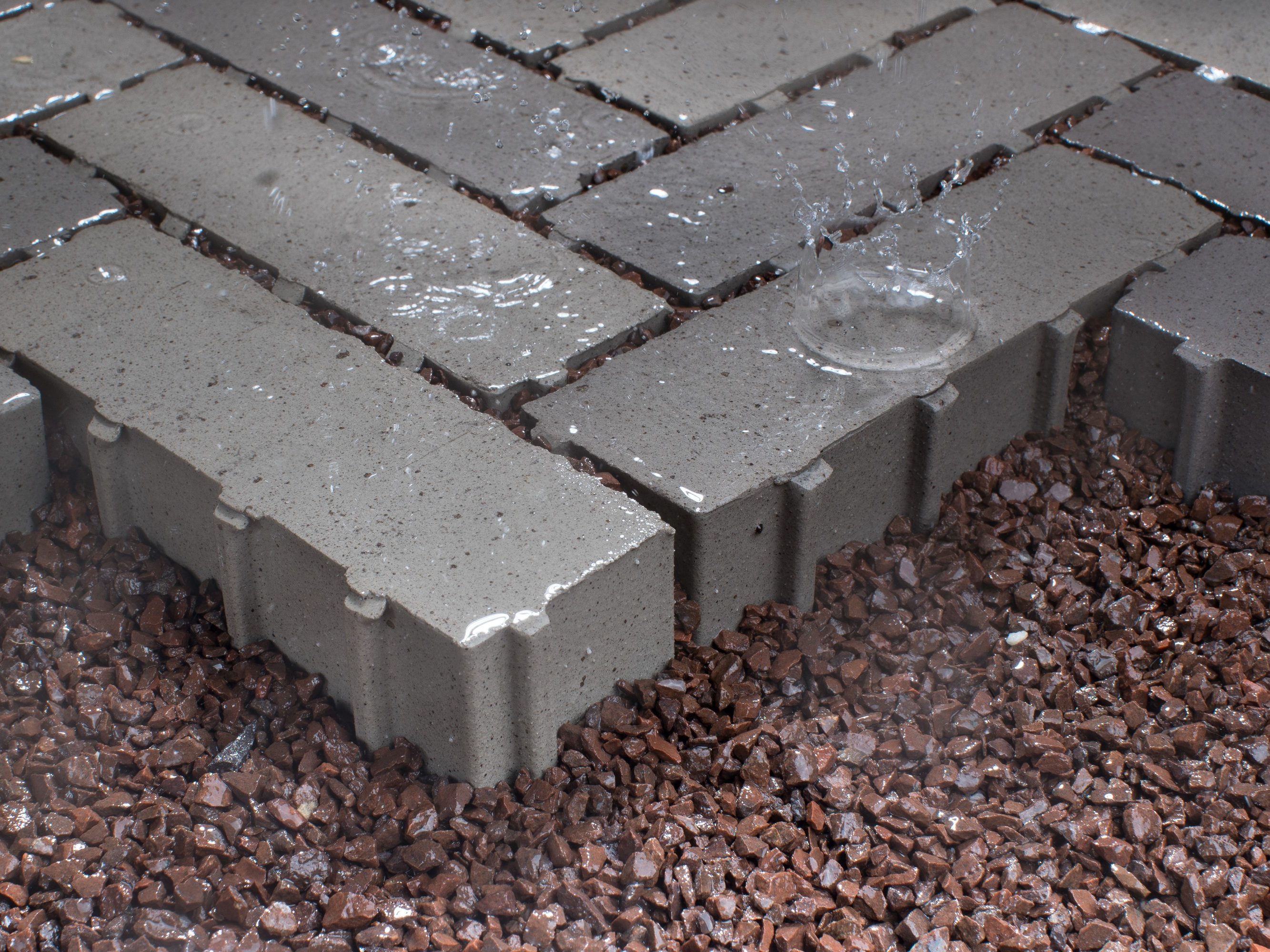 The purpose of Aquata pavers as an effective water drainage solution does not affect their versatility as a high-design landscaping option for commercial and domestic projects