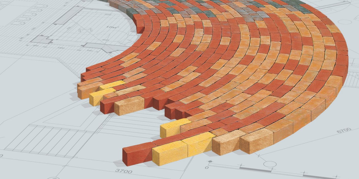 Penter paver surface on technical background