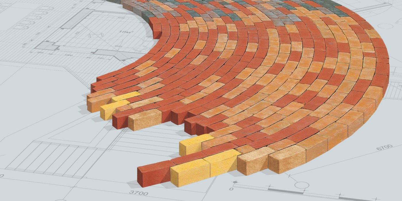 Penter paver surface on technical background