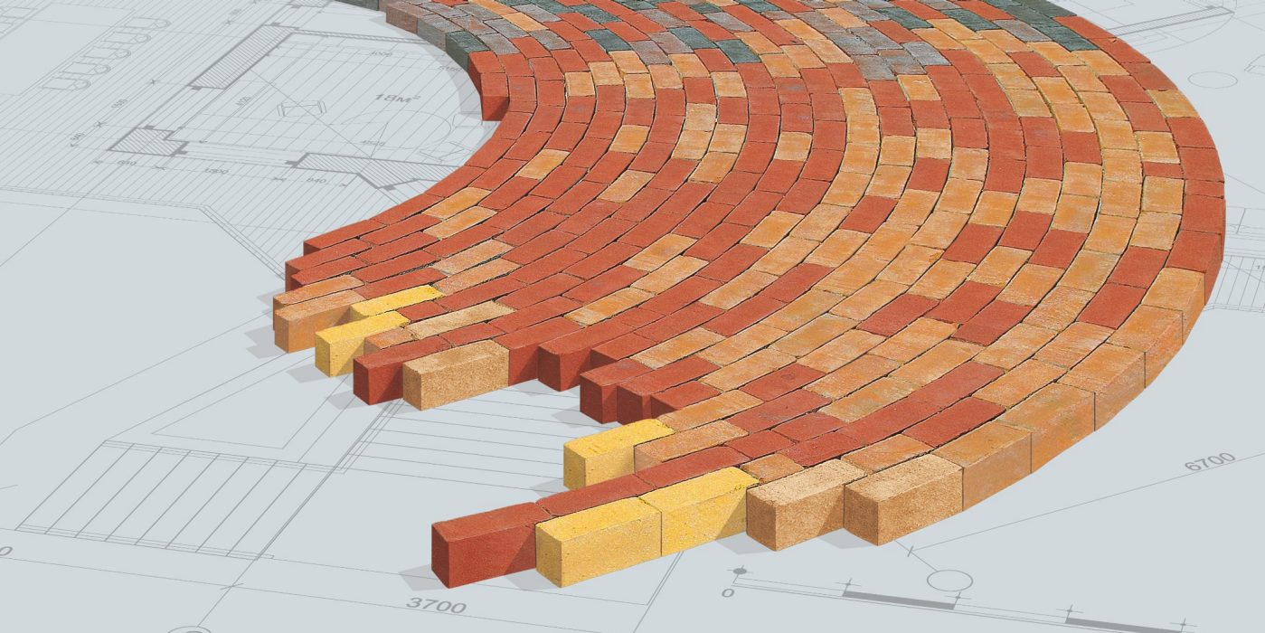 Penter paver surface on technical background