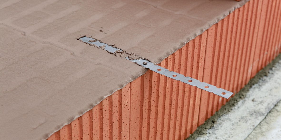 poroton, mortar, metal