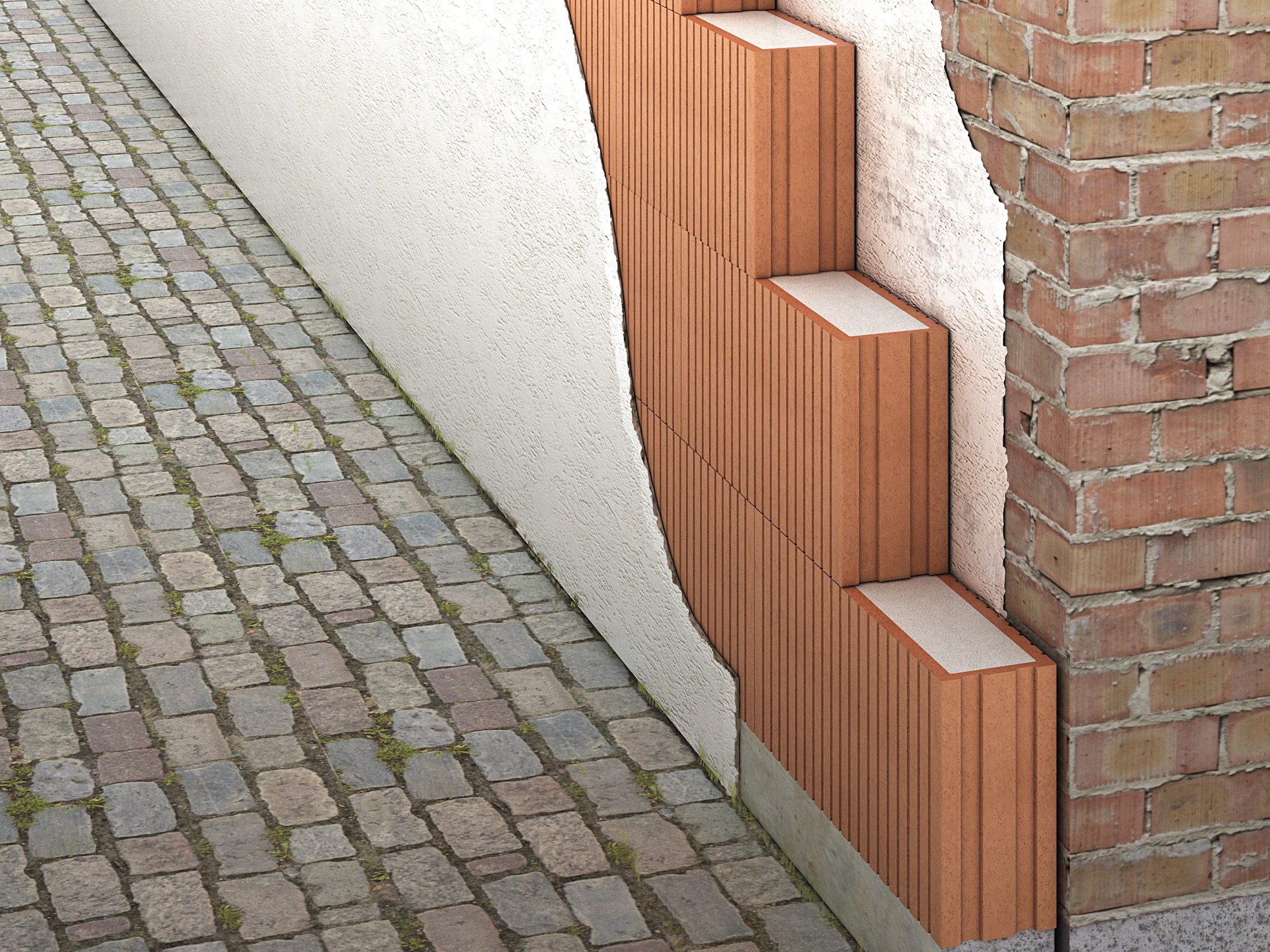 Wandaufbau WDF Außendämmung