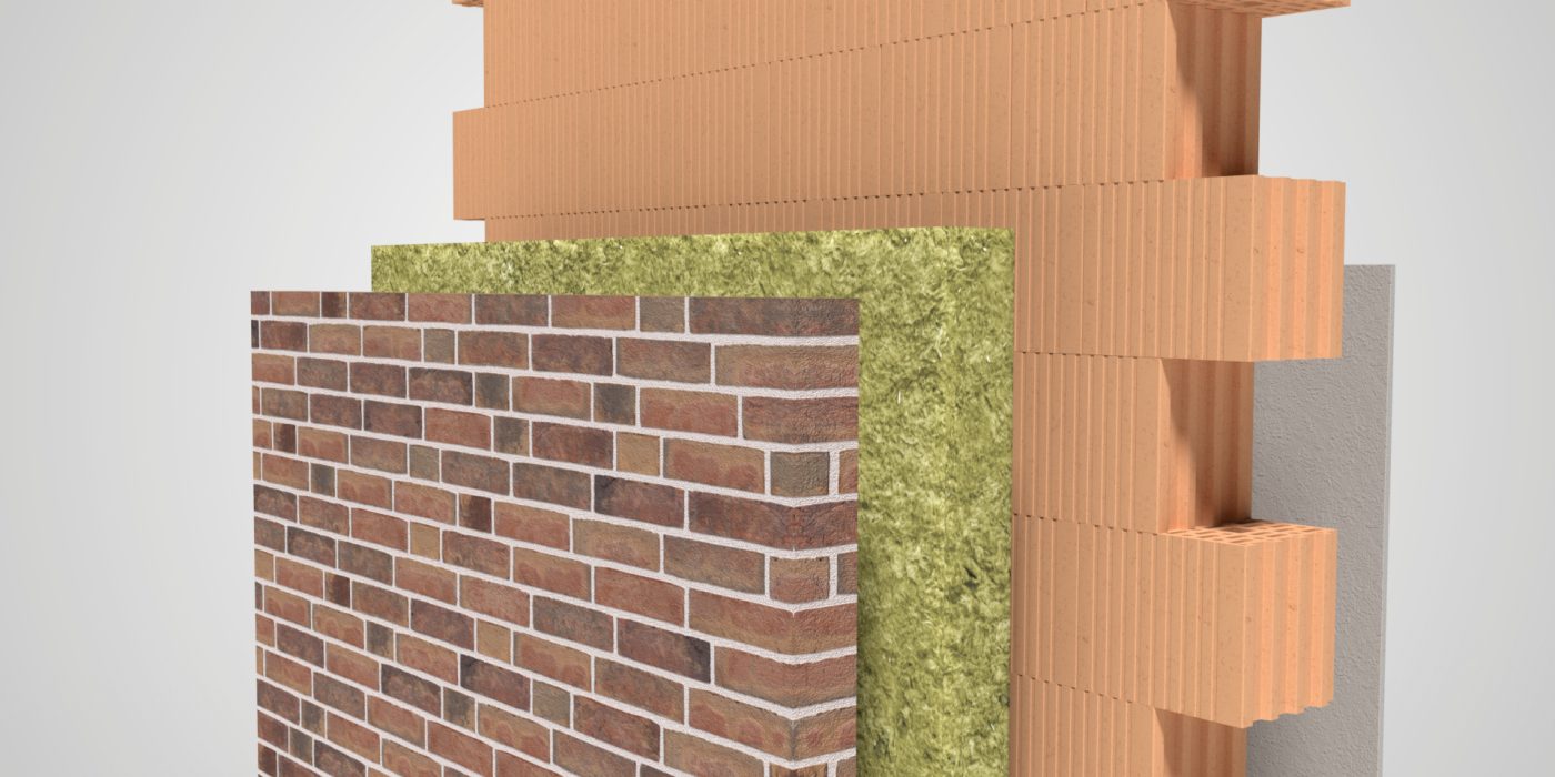 3D Wandaufbau zweischalig