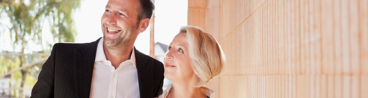 Man and woman at construction site