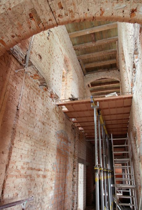 fortress, königstein, renovation, brick ceiling, filigran Ziegeldecke 18+7, filigree brick ceiling 18+7, scaffolding