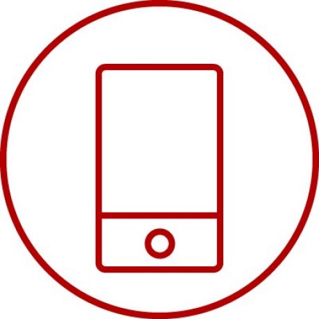Icon with phone, mobile-phone, mobile device, contact
