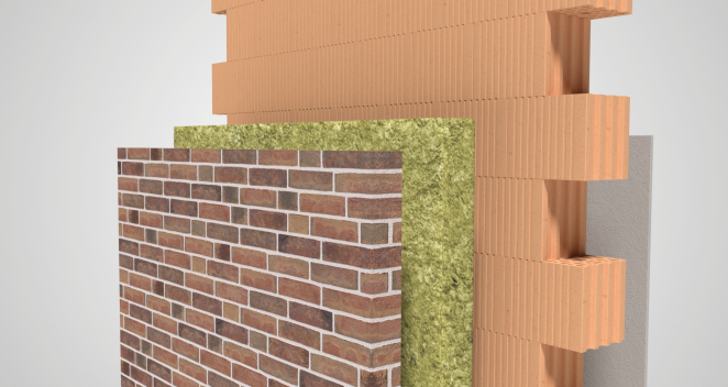 3D Wandaufbau zweischalig