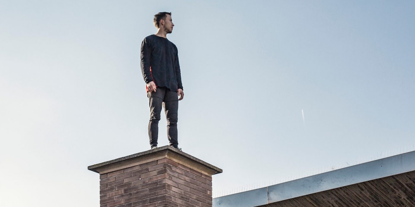 Man practicing parkour in the city