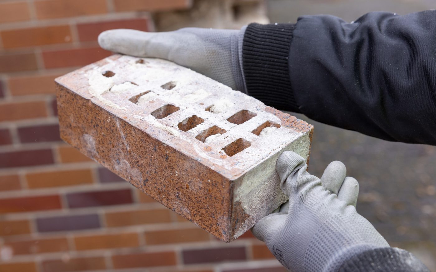 Von Mörtel befreiter Vormauerziegel