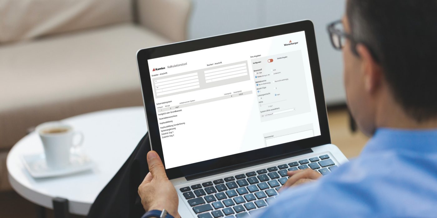 Kamtec Kalkulationstool on Laptop