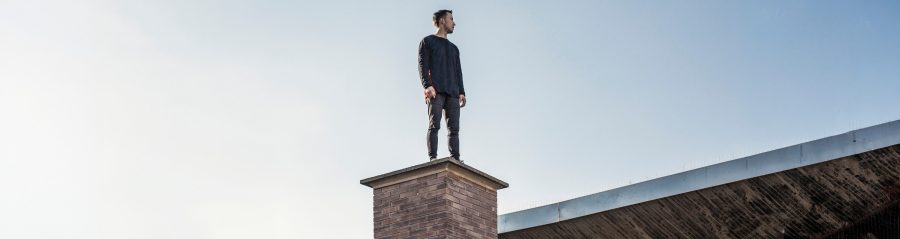 Man practicing parkour in the city