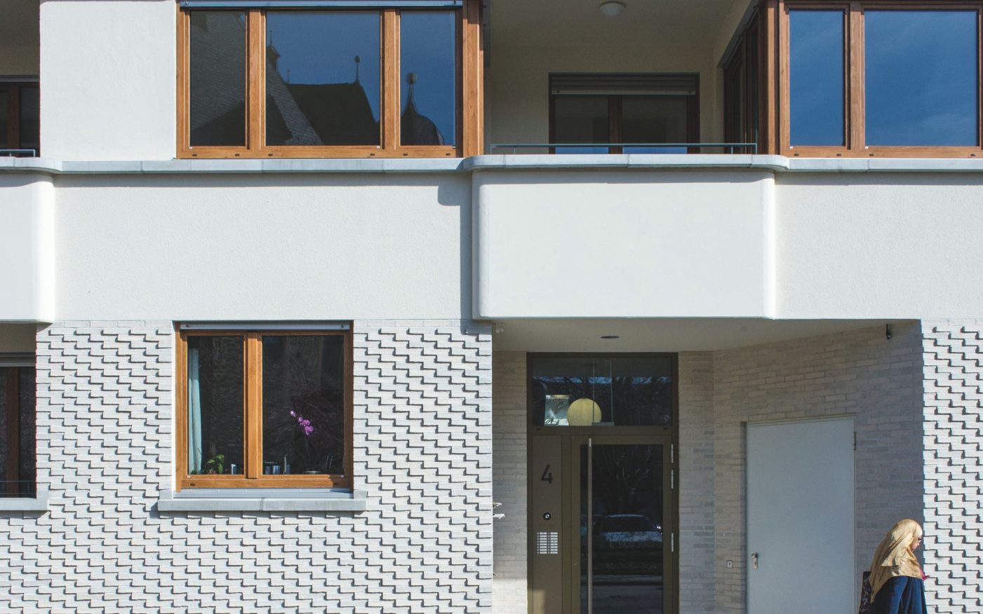 Apartment, entrance area, window, street, Bird's eye view, building site, apartments, street, building materials, concrete, bricks, building site, S9-36,5-MW