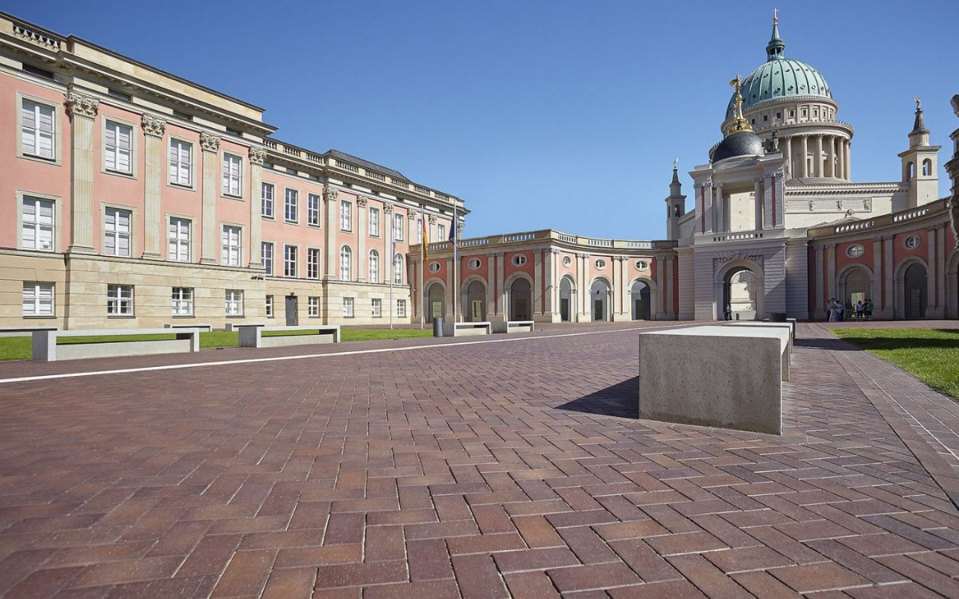 Benches, state parliament, building, castle, potsdam