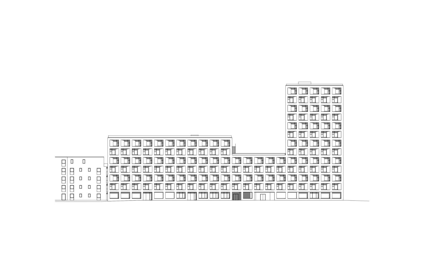 Max Dudler, Strangpressziegel, Bristol (ehemaliger Sortenname), Studentenwohnheim, Hainholz, Schulenburger Landstraße 114