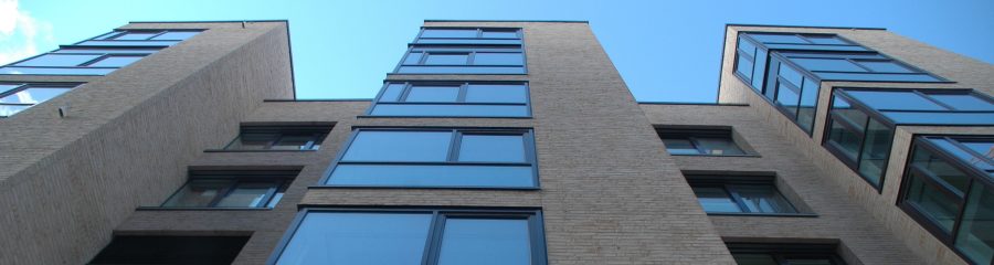 bird's eye view, facade, apartments, windows, blue sky, Objektsortierung Tallinn, tabac-beige