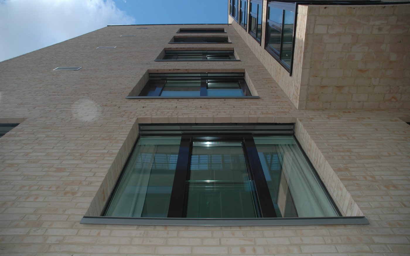 bird's eye view, facade, apartments, windows, blue sky, Objektsortierung Tallinn, tabac-beige