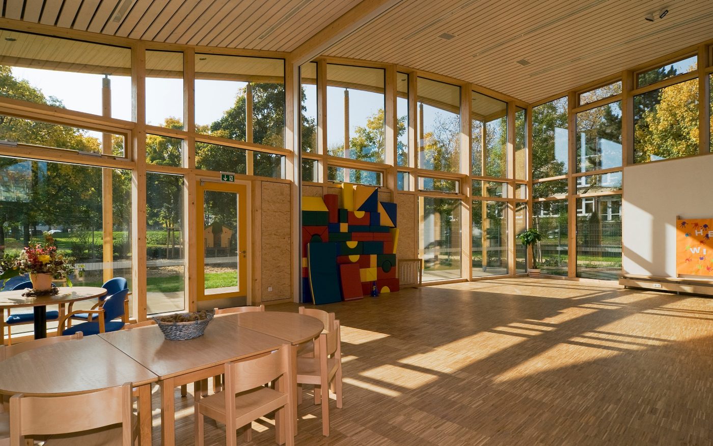 Inside the nursery, seating area for children and a view outside, T8-36,5-P
