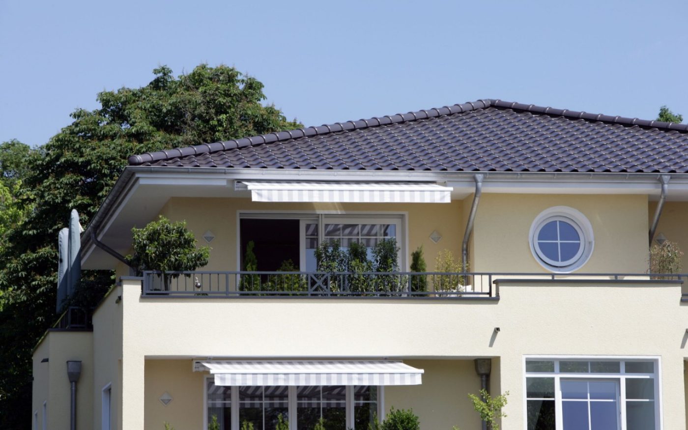 Roof, balcony, window, door / Koramic Alegra 8, platingrau