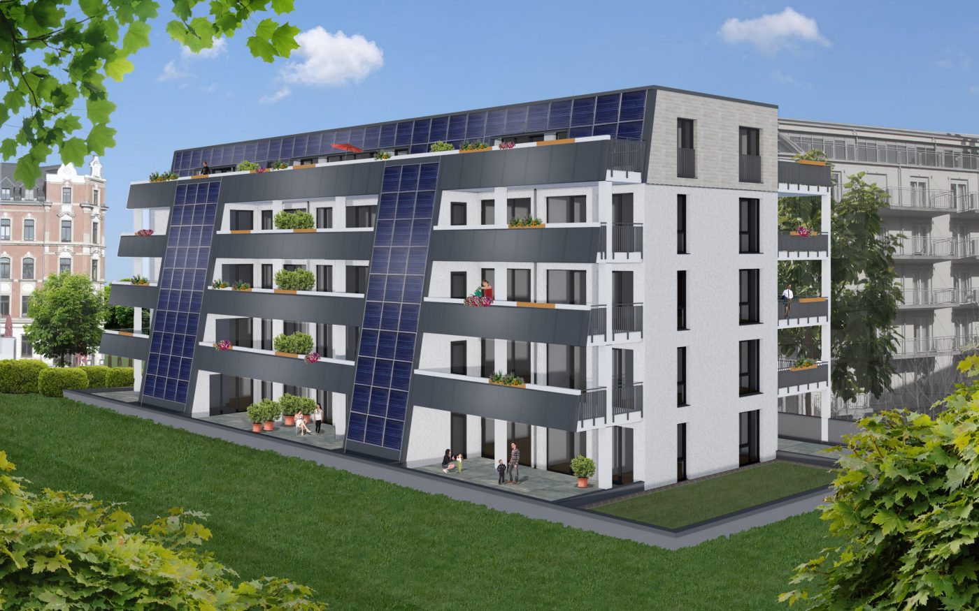Südansicht Solardomizil III, Chemnitz