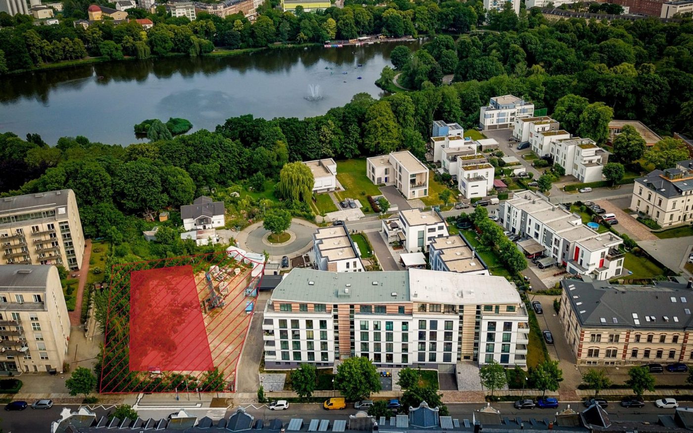 Luftbild Grundstück Solardomizil III, Schlossviertel Chemnitz