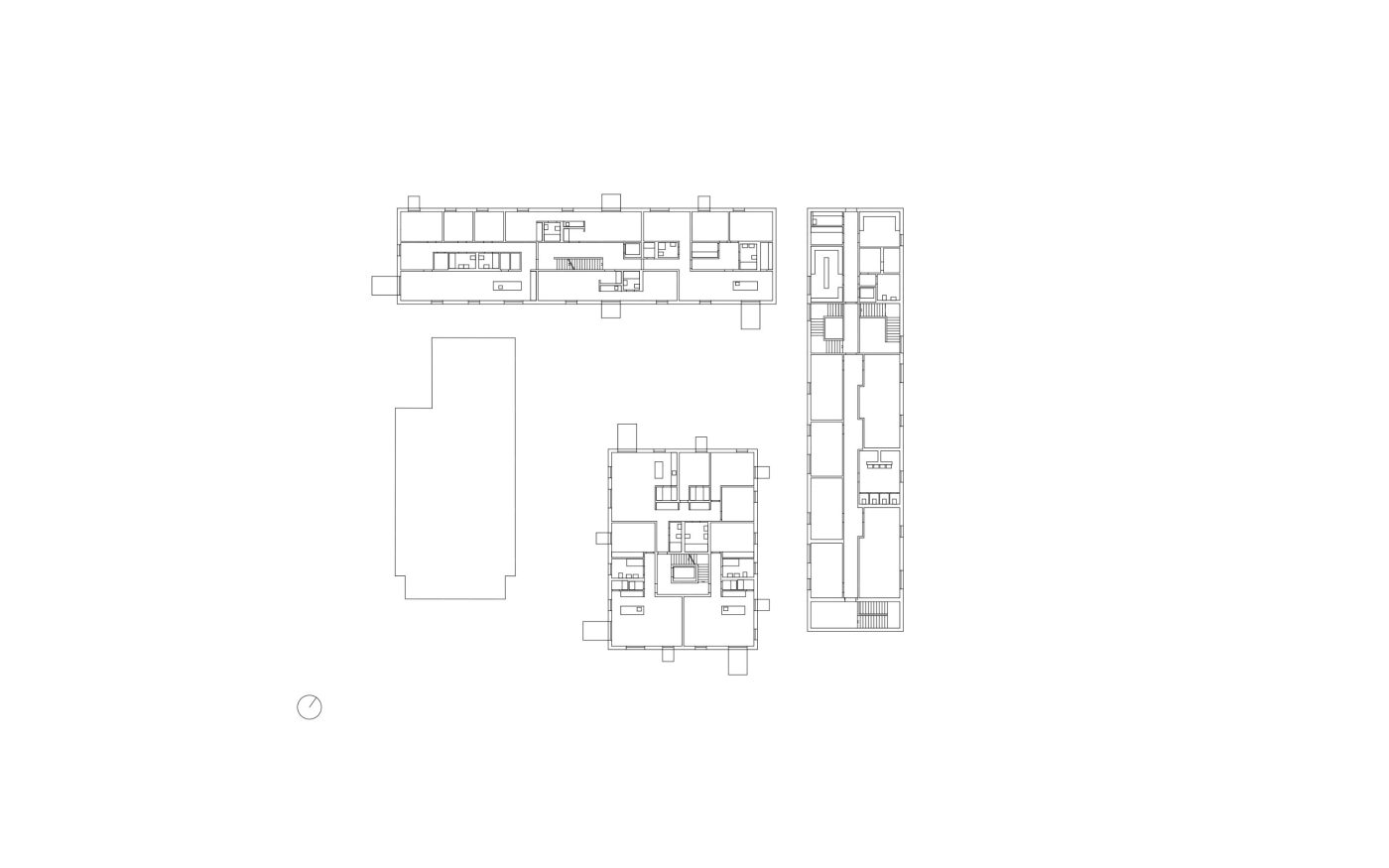 Max Dudler, Schnitt, Lageplan, Grundriss, Ansicht; Umwandlung Kasernengelände zu Wohnquartier, "Turley Barracks",  Fritz-Salm-Str. 3, 68167 Mannheim