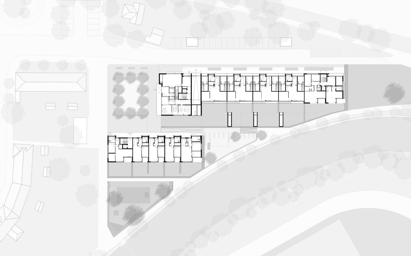 Freivogel Mayer Architekten, Wohnen an der Oos, Stadtreparatur, Flächenrecyckling, Beispielhaftes Bauen AKBW, Hugo Häring 2023