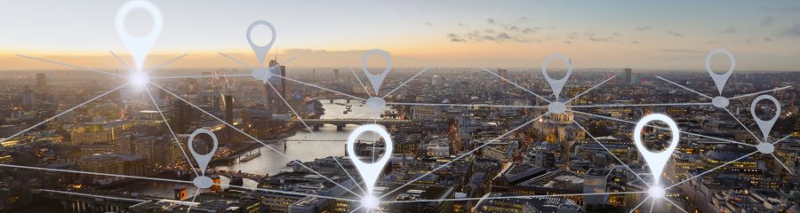 Network gps navigation modern city future technology