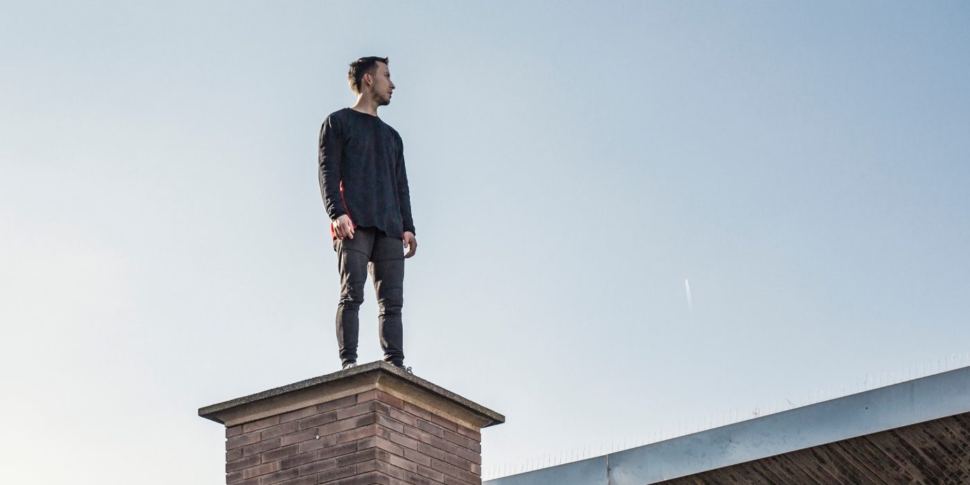 Man practicing parkour in the city