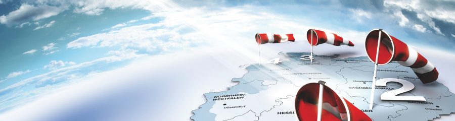 Map of Germany with Wind Flags