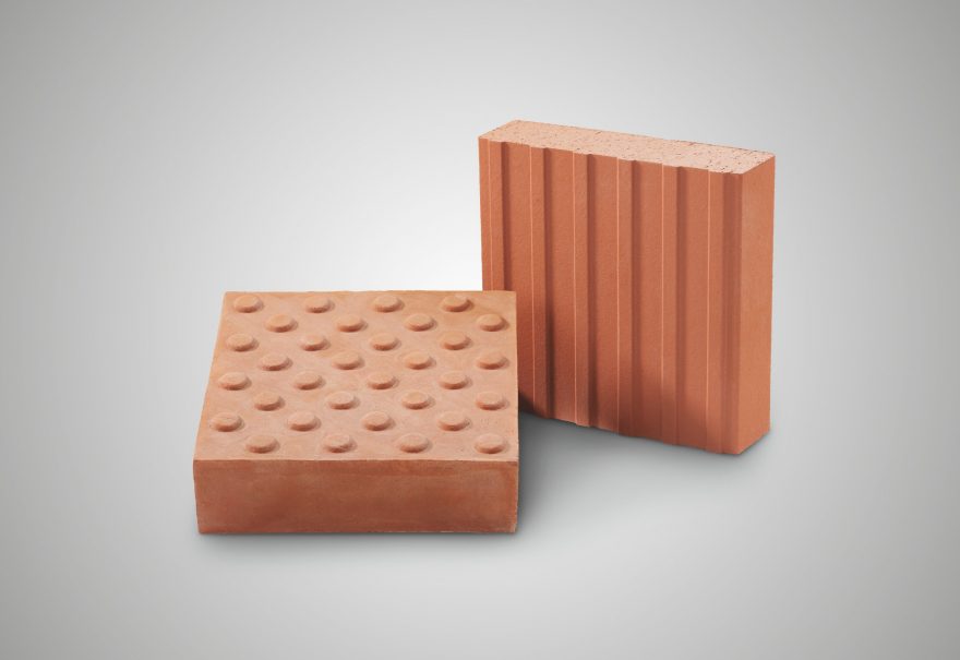 Blindenleitklinker Grauer Hintergrund