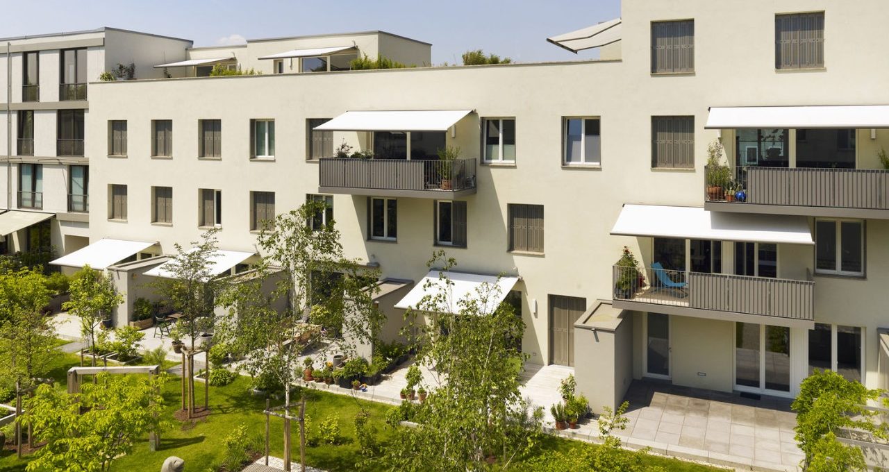 front garden, green area, multiple dwelling, terrace, entrance area, S8-36,5-P