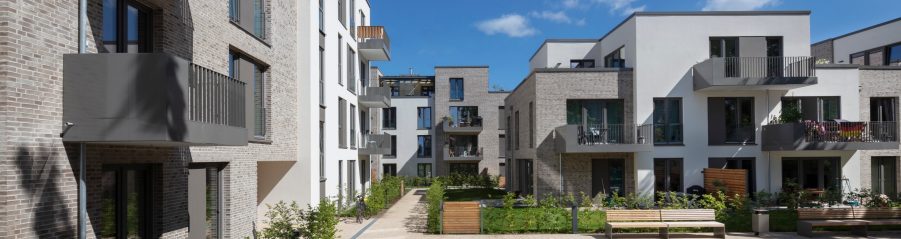 TCHOBAN VOSS Architekten, Baufelder A + B + C,, Nachhaltigkeit , Mobilitätskonzept,  Begrünungskonzept, Wasserstrichziegel, beige-grau nuanciert, LimeLine 430 DF