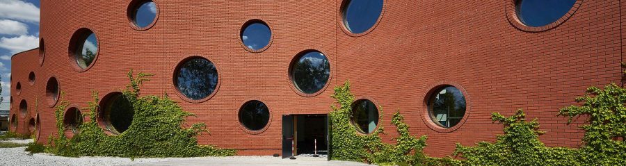 Swimming pool in Opole Poland made with Pomerania Terca brick