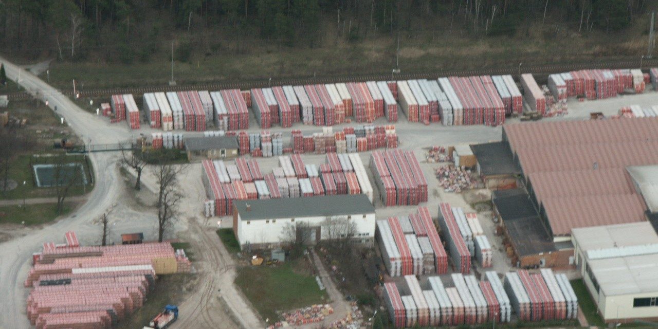 aerial shot, production site, germany, buchwäldchen