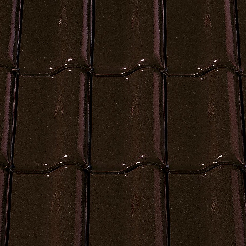 Texturbild Dachziegel Creaton Futura braun glasiert