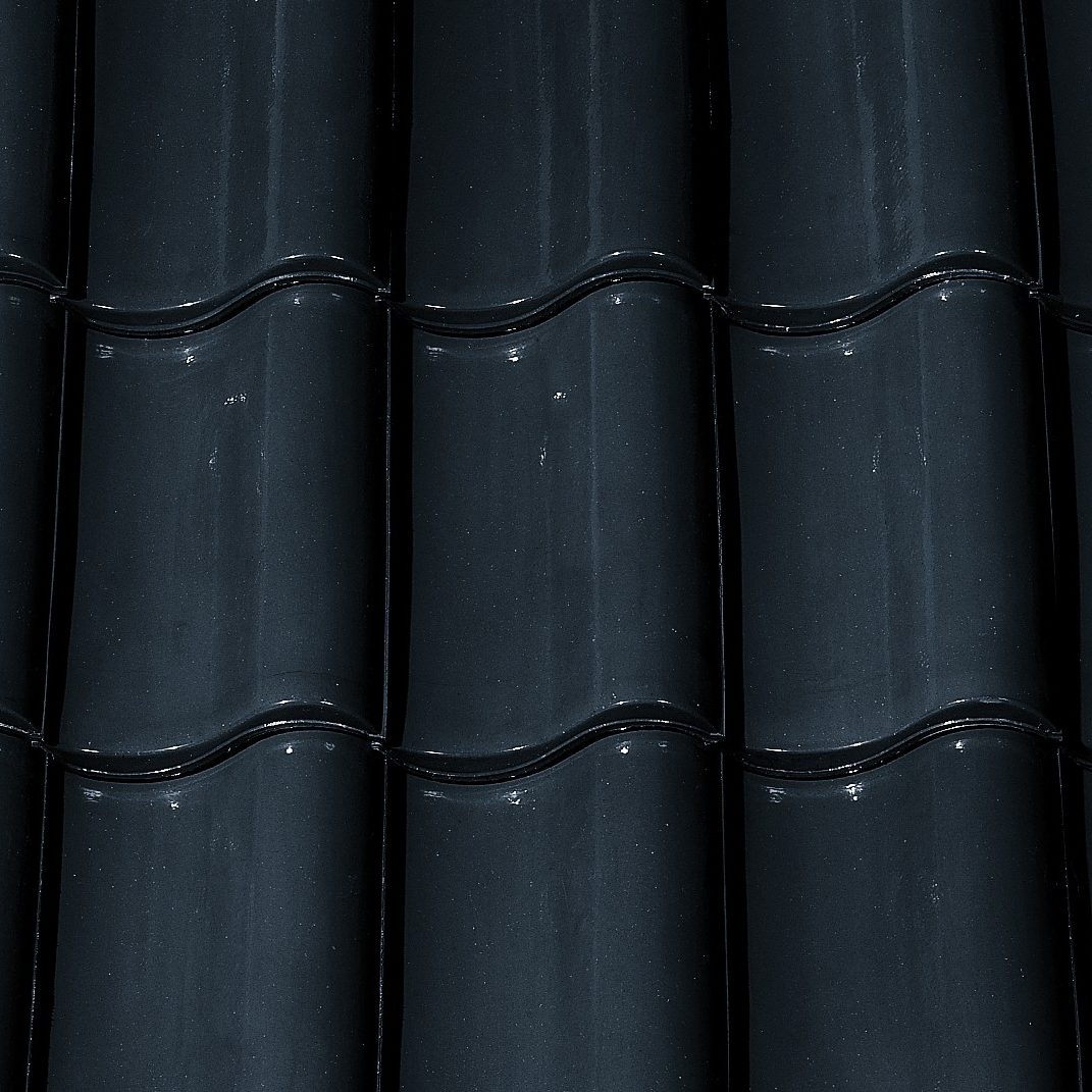 Texturbild Dachziegel Creaton Sinfonie schwarz glasiert