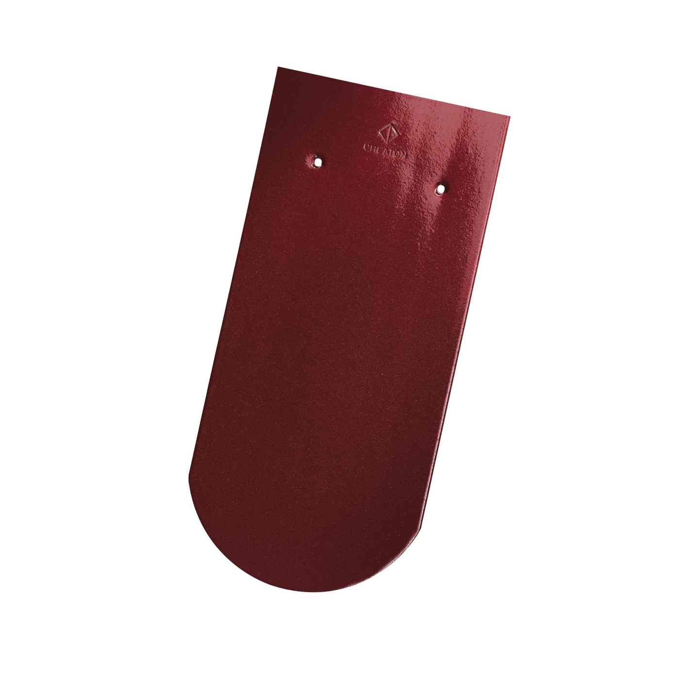 Produktbild Creaton Dachziegel Biber Klassik 18 x 38 x 1,4 Rundschnitt weinrot glasiert