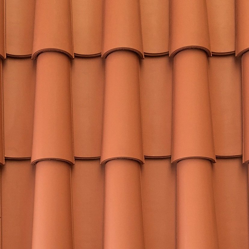Texturbild Dachziegel Koramic Mönch- und Nonnenziegel naturrot 