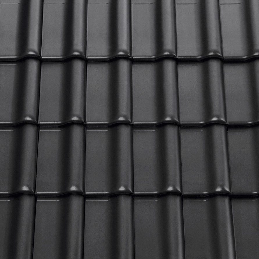 Texturbild Dachziegel Koramic Universo 10 schwarz 